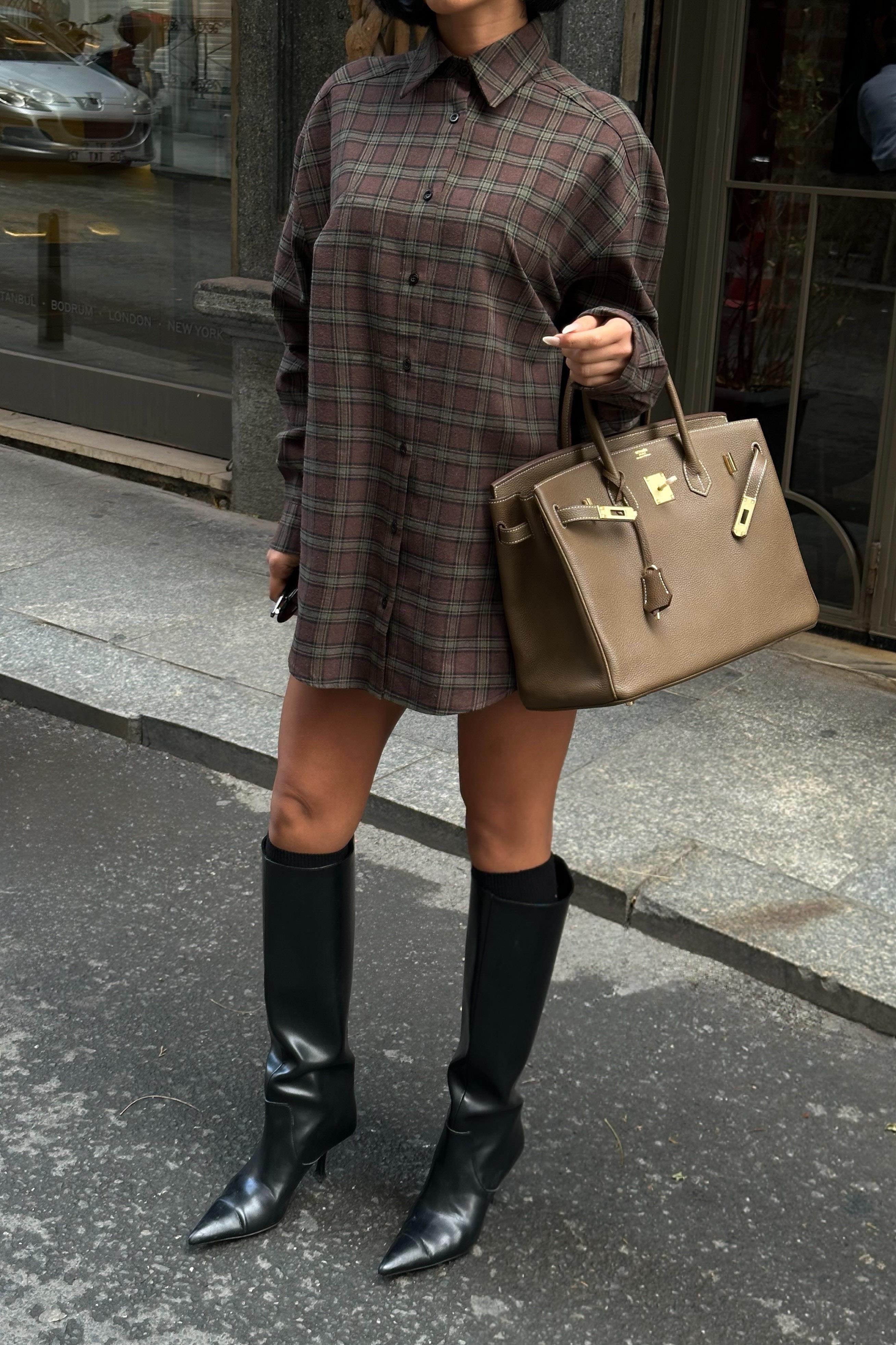 Oduncu Tarzı Ekose Gömlek – Oversize Pamuklu Gündelik Stil – Kırmızı