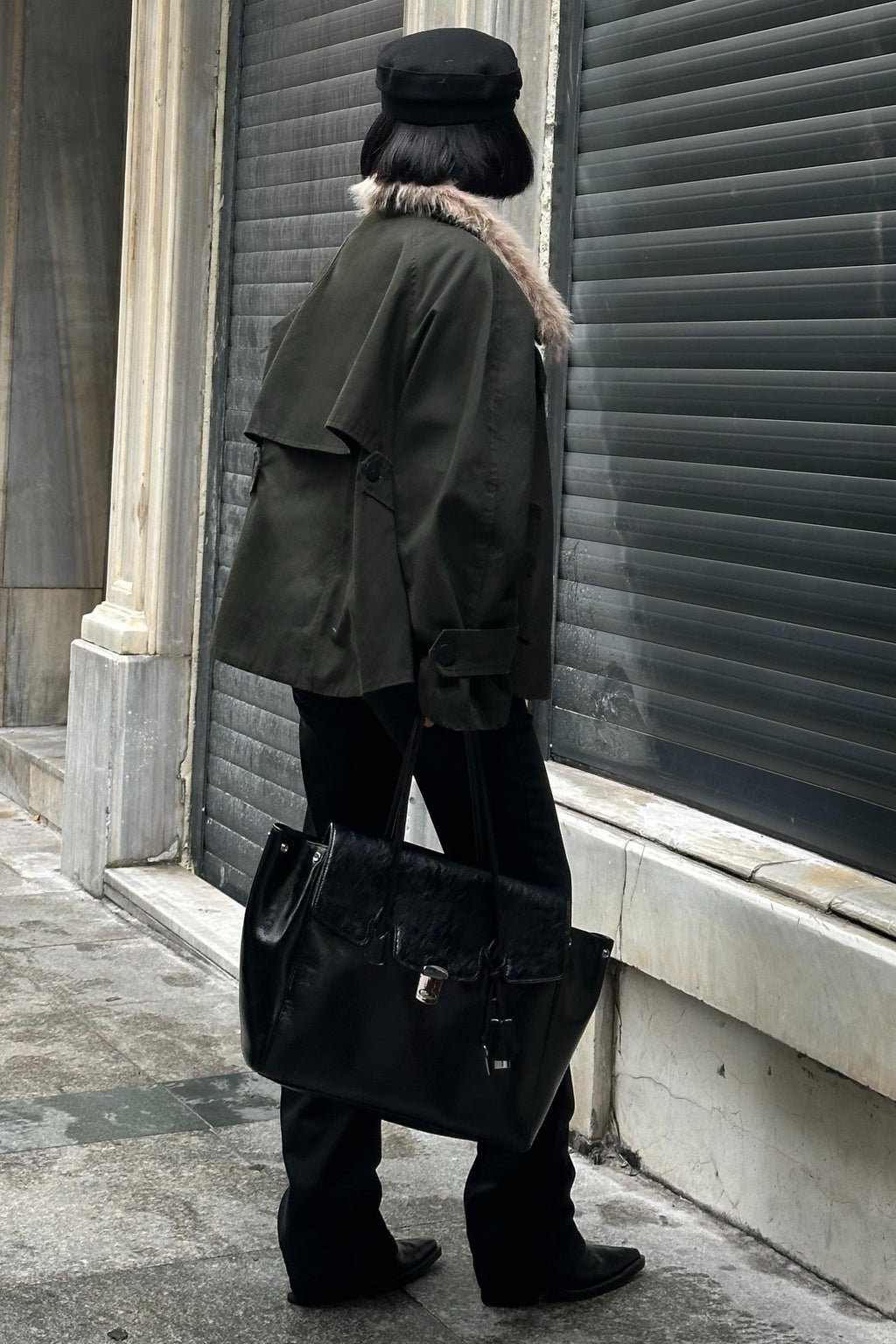 Kürk Yakalı Oversize Ceket – Premium Günlük Şıklık – Yeşil